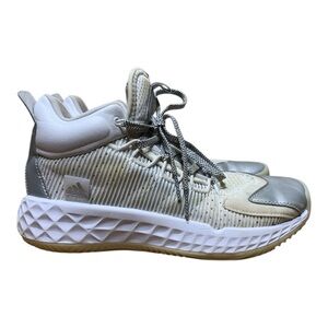 Women’s adidas Pro Boost Mid Basketball Shoes Silver & White Sz 6